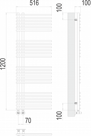 Астра П24 70х1200 Полотенцесушитель TERMINUS Асбест - фото 3 Астра П24 70х1200 Полотенцесушитель TERMINUS Асбест - фото 3