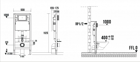Сенсорная система инсталляции для подвесного унитаза 500х1125 (3 в 1) Terminus Асбест - фото 9 Сенсорная система инсталляции для подвесного унитаза 500х1125 (3 в 1) Terminus Асбест - фото 9