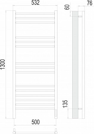 Аврора П15 500х1300 электро (sensor quick touch) Полотенцесушитель TERMINUS Асбест - фото 3 Аврора П15 500х1300 электро (sensor quick touch) Полотенцесушитель TERMINUS Асбест - фото 3