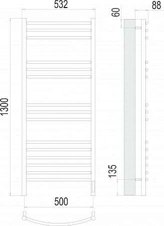 Классик П15 500х1300 электро (sensor quick touch) Полотенцесушитель TERMINUS Асбест - фото 3 Классик П15 500х1300 электро (sensor quick touch) Полотенцесушитель TERMINUS Асбест - фото 3