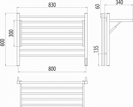 Горизонт П8 800х600 электро (sensor quick touch) Полотенцесушитель TERMINUS Асбест - фото 5 Горизонт П8 800х600 электро (sensor quick touch) Полотенцесушитель TERMINUS Асбест - фото 5