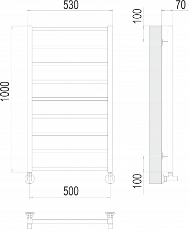 Контур П9 500х1000 Полотенцесушитель TERMINUS Асбест - фото 3 Контур П9 500х1000 Полотенцесушитель TERMINUS Асбест - фото 3
