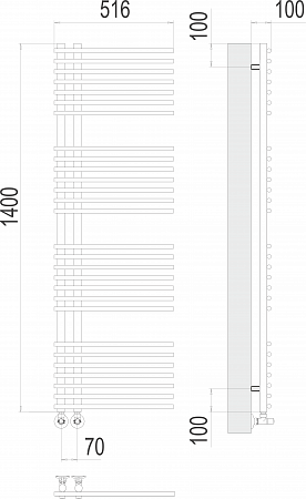 Астра П28 70х1400 Полотенцесушитель TERMINUS Асбест - фото 3 Астра П28 70х1400 Полотенцесушитель TERMINUS Асбест - фото 3