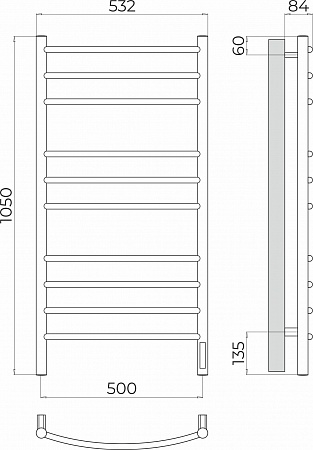 Классик П10 500х1050 Электро (quick touch) Полотенцесушитель TERMINUS Асбест - фото 3 Классик П10 500х1050 Электро (quick touch) Полотенцесушитель TERMINUS Асбест - фото 3