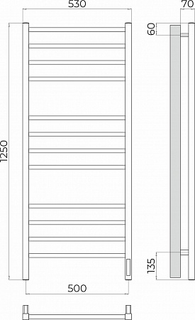 Ватикан П12 500х1250 Электро (quick touch) Полотенцесушитель TERMINUS Асбест - фото 3 Ватикан П12 500х1250 Электро (quick touch) Полотенцесушитель TERMINUS Асбест - фото 3