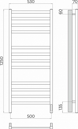 Ното П12 500х1250 Электро (quick touch) Полотенцесушитель TERMINUS Асбест - фото 3 Ното П12 500х1250 Электро (quick touch) Полотенцесушитель TERMINUS Асбест - фото 3