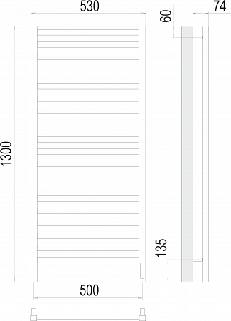 Ното П15 500х1300 электро (sensor quick touch) Полотенцесушитель TERMINUS Асбест - фото 3 Ното П15 500х1300 электро (sensor quick touch) Полотенцесушитель TERMINUS Асбест - фото 3