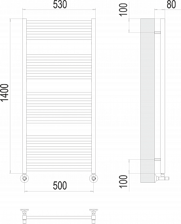Ватикан П22 500х1400 Полотенцесушитель  TERMINUS Асбест - фото 3
