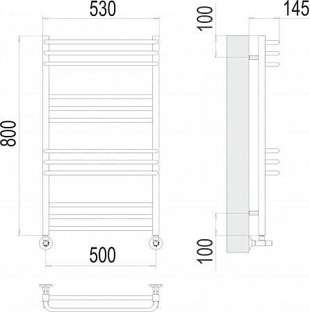 Соренто П12 500х800 Полотенцесушитель TERMINUS Асбест - фото 3 Соренто П12 500х800 Полотенцесушитель TERMINUS Асбест - фото 3