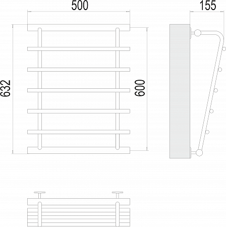 Каскад П5 600х500 Полотенцесушитель TERMINUS Асбест - фото 3 Каскад П5 600х500 Полотенцесушитель TERMINUS Асбест - фото 3