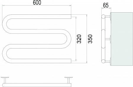Электро 25 М-обр 600х350 Полотенцесушитель TERMINUS Асбест - фото 3 Электро 25 М-обр 600х350 Полотенцесушитель TERMINUS Асбест - фото 3