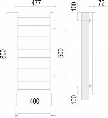 Аврора П8 400х800 бп500 Полотенцесушитель TERMINUS Асбест - фото 3 Аврора П8 400х800 бп500 Полотенцесушитель TERMINUS Асбест - фото 3