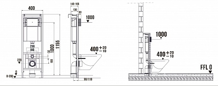 Система инсталляции для подвесного унитаза 400х1160 (4 в 1 с клавишей смыва) Terminus Асбест - фото 7 Система инсталляции для подвесного унитаза 400х1160 (4 в 1 с клавишей смыва) Terminus Асбест - фото 7