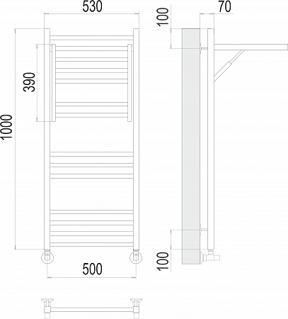 Валенсия П14 500х1000 Полотенцесушитель TERMINUS Асбест - фото 5 Валенсия П14 500х1000 Полотенцесушитель TERMINUS Асбест - фото 5
