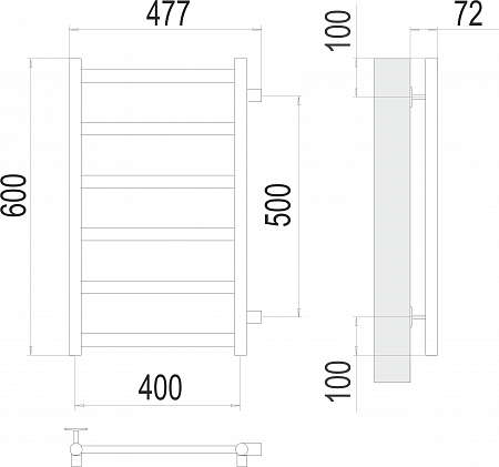 Аврора П6 400х600 бп500 Полотенцесушитель TERMINUS Асбест - фото 3 Аврора П6 400х600 бп500 Полотенцесушитель TERMINUS Асбест - фото 3