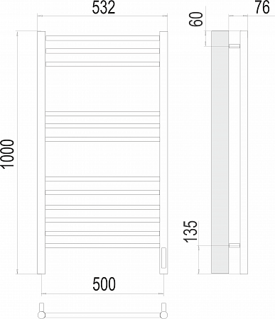 Аврора П12 500х1000 электро (sensor quick touch) Полотенцесушитель TERMINUS Асбест - фото 3 Аврора П12 500х1000 электро (sensor quick touch) Полотенцесушитель TERMINUS Асбест - фото 3