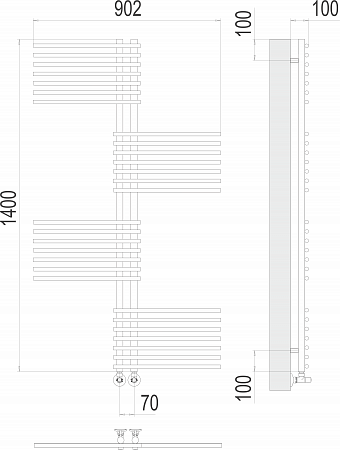 Европа П28 70х1400 Полотенцесушитель TERMINUS Асбест - фото 3 Европа П28 70х1400 Полотенцесушитель TERMINUS Асбест - фото 3