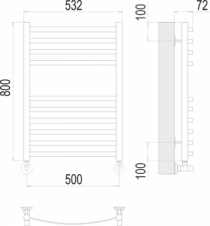 Авиэль П10 500х800 Полотенцесушитель TERMINUS Асбест - фото 3 Авиэль П10 500х800 Полотенцесушитель TERMINUS Асбест - фото 3