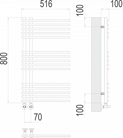 Астра П15 70х800 Полотенцесушитель TERMINUS Асбест - фото 3 Астра П15 70х800 Полотенцесушитель TERMINUS Асбест - фото 3