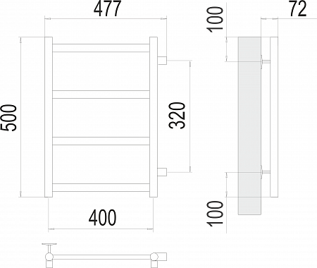 Аврора П4 400х500 бп320 Полотенцесушитель TERMINUS Асбест - фото 3 Аврора П4 400х500 бп320 Полотенцесушитель TERMINUS Асбест - фото 3