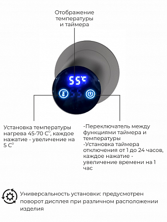 Рондо П2 350х760 электро Полотенцесушитель TERMINUS Оружейная сталь Асбест - фото 5 Рондо П2 350х760 электро Полотенцесушитель TERMINUS Оружейная сталь Асбест - фото 5
