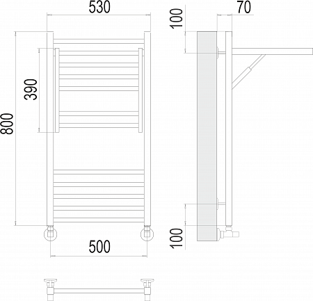 Валенсия П12 500х800 Полотенцесушитель TERMINUS Асбест - фото 5 Валенсия П12 500х800 Полотенцесушитель TERMINUS Асбест - фото 5