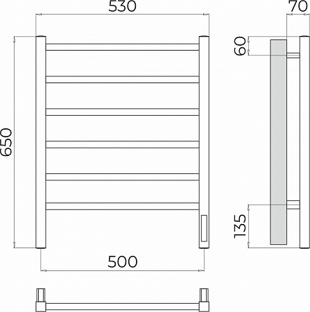 Ватикан П6 500х650 Электро (quick touch) Полотенцесушитель TERMINUS Асбест - фото 3 Ватикан П6 500х650 Электро (quick touch) Полотенцесушитель TERMINUS Асбест - фото 3