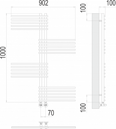 Европа П20 70х1000 Полотенцесушитель TERMINUS Асбест - фото 3 Европа П20 70х1000 Полотенцесушитель TERMINUS Асбест - фото 3