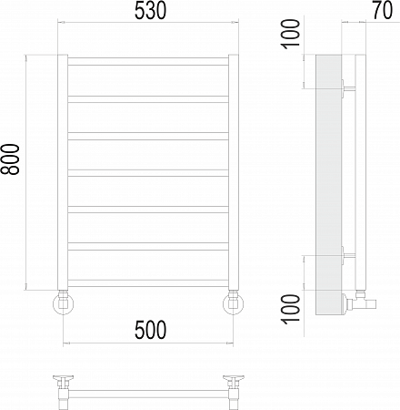 Контур П7 500х800 Полотенцесушитель TERMINUS Асбест - фото 3 Контур П7 500х800 Полотенцесушитель TERMINUS Асбест - фото 3